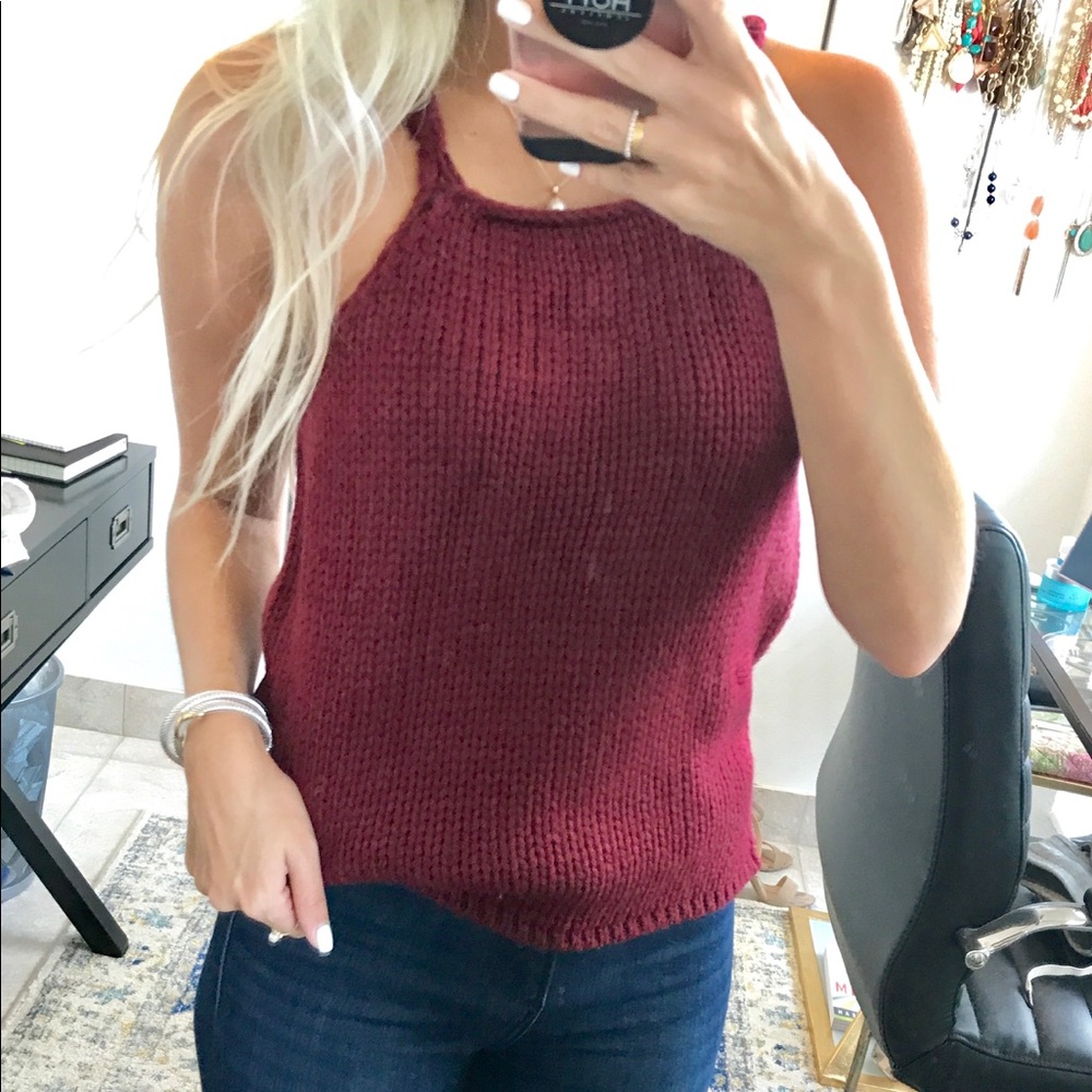 Burgundy Sweater Tank